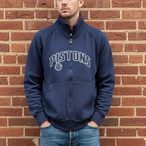 Detroit Pistons Vintage Full-Zip Jacket – Men’s XL – Distressed Navy